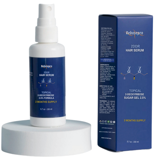 Lab-grade 2.5% Deoxyribose Sugar Hair Gel - 2-Deoxy-d-ribose 2dDR (3 Month Supply) 5.7 oz / 150ml - Stimulate The Formation of New Blood Vessels for Men or Women