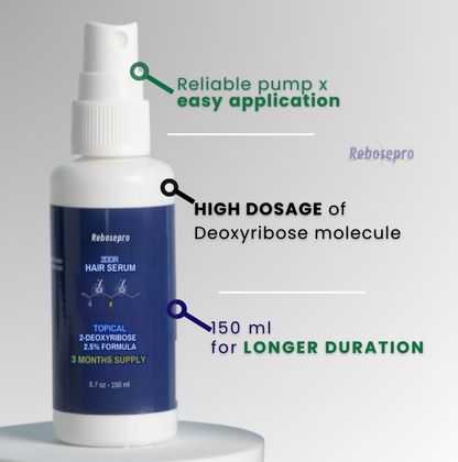 2DDR 2.5% Deoxyribose Sugar Gel Hair Serum - Topical (3 Month Supply) 150ml