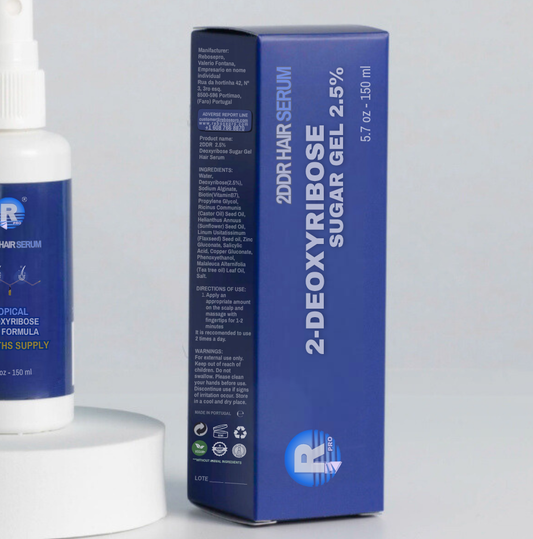 2DDR 2.5% Deoxyribose Suger Gel Hair Serum - Topical (3 Month Supply) 150ml - Enhanced Formula
