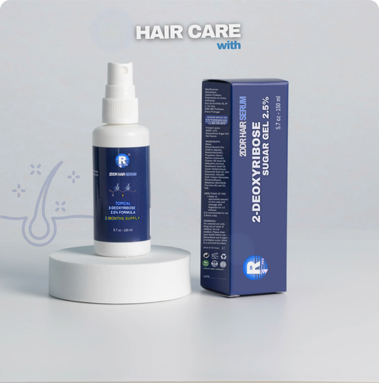 2DDR 2.5% Deoxyribose Suger Gel Hair Serum - Topical (3 Month Supply) 150ml - Enhanced Formula