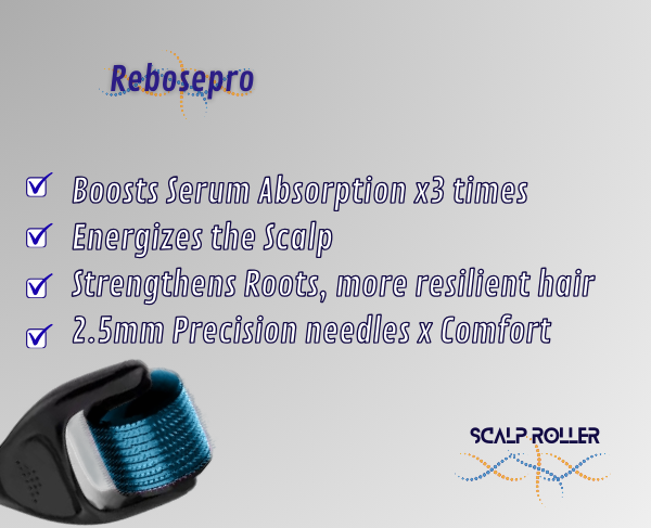 Rebosepro - Micro-aiguille pour cheveux de 2,5 mm – Absorption maximale pour la croissance des cheveux