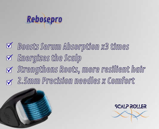 Rebosepro - 2.5 mm Hair Scalp Roller – Unlock Maximum Absorption for Hair Growth